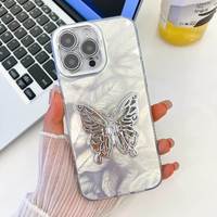 Coque de téléphone antichoc en TPU+IMD avec placage électrolytique IMD, style Ins, protection d'appareil photo pour 17 16 Pro Max 15 Plus 14 13