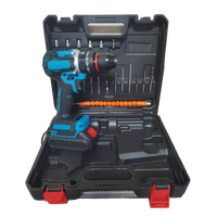 Juego de Taladro Inalámbrico Portátil de 21 V con Batería de Iones de Litio Recargable, Destornilladores Eléctricos Multifuncionales para el Hogar