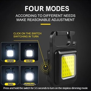 Đèn pin <span class=keywords><strong>mini</strong></span> COB sáng, hợp kim nhôm, đèn LED sạc lại, móc khóa - Product Image 4