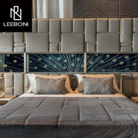 Mobilier moderne de luxe pour chambre à coucher dans une villa haut de gamme lits queen en cuir rembourrés lit double king size en tissu