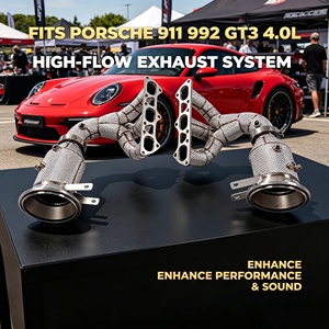 Collecteur d'échappement haute performance avec tuyaux de descente et bouclier thermique pour <span class=keywords><strong>Porsche</strong></span> <span class=keywords><strong>911</strong></span> 992GT3 4.0L – Améliore la puissance et la réponse - Product Image 1