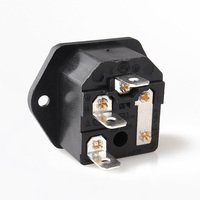 Enchufe de Alimentación de Latón LZ-14-F1-3PB C14 con Fusible, 3 Tomas con Estándares de Enchufe AU, UK y USA, 4 Tomas de CA