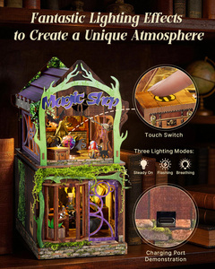 3D Wooden Jigsaw Puzzle DIY Cottage Magic House Retro Easy Assembly Model Toy Creative Ornaments Birthday Gift Ages 14+ - Product Image 4