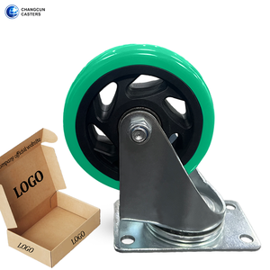 Grüne tragende Handwagen PVC-Wagen Klappbare Lenk rollen Set 3 ''4" 5 Zoll Hochleistungs-Lenkrad für Generator - Product Image 1