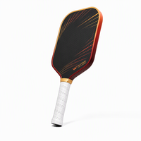 Raquette de pickleball en fibre de carbone Solar Crimson T700, noyau en nid d'abeille PP Gen 5, bord dégradé noir-or-rouge, OEM