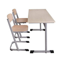 Meubles scolaires, ensemble bureau et chaise ergonomiques pour étudiants, cadre en métal, couleur personnalisée, ensemble double chaise et bureau