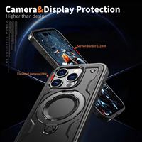 Étui antichoc pour béquille magnétique robuste à 360 rotation pour iPhone 14-15-16 Pro Max