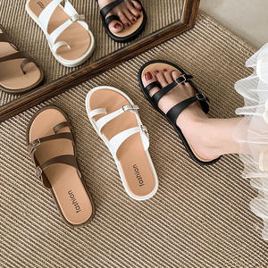 Wholesale Korean Version Flat Sandals <b>for</b> <b>Women</b> Fairy Style Soft Sole <b>Beach</b> Custom Outdoor Cool Slippers Fashion Trend - Product Image 1