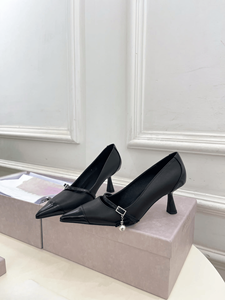 Zapatos Jimmy de Alta Calidad con Tacón Alto, Decoración de Hebilla de Perlas, Diseño Integral, Elegantes, Intelectuales y a la Moda - Product Image 3