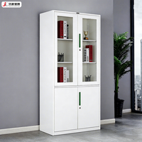 Armario Metálico Multiusos de Acero con Puerta de Vidrio, Venta Directa de Fábrica JIUSHUN