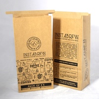 Sac de grains de café en papier kraft PE biodégradable recyclable avec logo personnalisé emballage alimentaire pour le stockage kraft