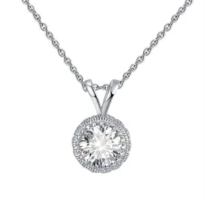 RINNTIN SN215 CZ Kim Cương Vòng Cổ Trang Sức Bán Buôn Cho Phụ Nữ 925 Sterling Silver Vòng Cubic Zirconia Pendent Vòng Cổ