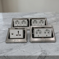 Prise murale en aluminium et acier inoxydable de style européen, étanche IP22, 16A 250V, avec protection intégrée multifonctionnelle