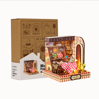 IIECREATE Maison en bois 3D pour adultes, puzzle miniature, artisanat en bois, modèle de bricolage, ensemble de jouets, échelle 1:24, écologique, fait à la main