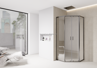 Cabine de douche en verre gris avec cadre en acier inoxydable 304, élégante et luxueuse, cabine de douche portable et salle de bain à vendre