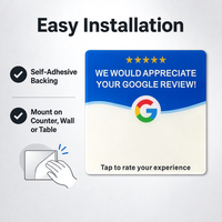 Carte de table en acrylique personnalisable avec 16 options de langues, carte NFC vierge pour avis Google, réinscriptible 100 000 fois, boostez vos avis à 5 étoiles