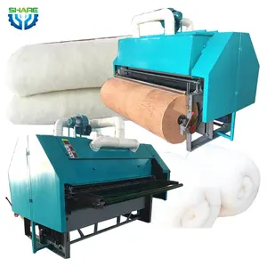 Mini Algodão Processing Quilt Making Machine Segunda mão Lã e fibra de poliéster Carding Machine Tudo em um