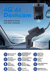 Dashcam 4G con IA de 4 Canales y ADAS/<span class=keywords><strong>DMS</strong></span>, Grabación de 1080P Diseñada para la Gestión de Flotas Compatible con CMSV6 y CMSV7 - Product Image 3