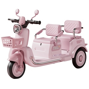Moto électrique biplace télécommandée pour enfants, tricycle de grande taille pour les 2 à 4 ans - Product Image 1