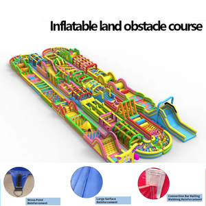 Parcours d'obstacles gonflable en PVC écologique à double couture certifié CE pour jeux sur terre à usage commercial <span class=keywords><strong>Château</strong></span> JUNAO W-5 - Product Image 3