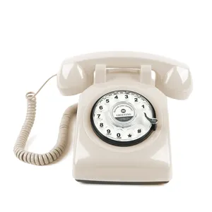白色旋转表盘仿古电话带录音功能仿古电话音频留言簿婚礼电话