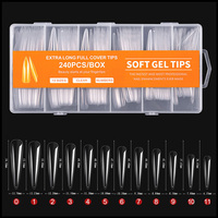 TSZS 240 pièces/boîte embouts de Gel doux XXL Nail Art faux ongles en gros couverture complète embouts d'ongles en acrylique Stiletto pour l'extension de manucure