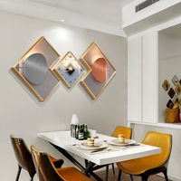 Restaurant Décoration Peinture avec Horloge Murale Creative Tenture Murale Peinture Moderne Simple Table À Manger Murale