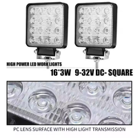 Projecteur de travail LED carré FDN 4 pouces 48W 16 LED, étanche IP67, 12V/24V pour 4x4, camion tout-terrain, SUV, véhicule, lampe auxiliaire