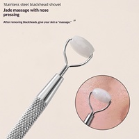 Spatules de maquillage en acier inoxydable pour le nez et le visage, rouleaux de massage en jade, spatules pour fond de teint et crème en gros