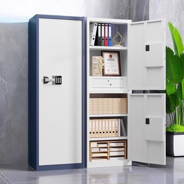 Steel Metal Storage Locker Large Capacity Electronic Password Fingerprint Lock Modern for Secure Office Filing Cabinet