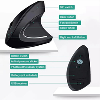 Mouse DATA FROG nirkabel, tetikus vertikal optik nirkabel 3 DPI 800/1200/1600, 6 tombol untuk Laptop/PC/Desktop kondisi baru DC