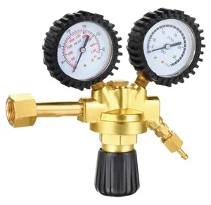 Single stage construction helium CO2 Nitrogen argon regulator with Twin gauges