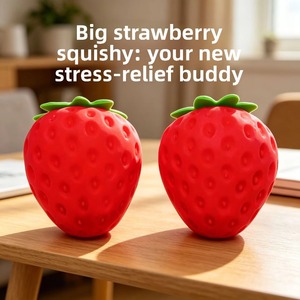 Jouet Squishy Fraise à Rebond Doux, Balle Anti-Stress à Presser en Forme de Fruit, Cadeau Sensoriel Kawaii pour la Décompression, Unisexe, à partir de 8 ans - Product Image 3