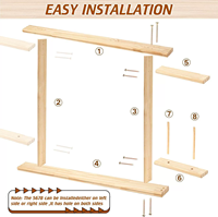 Cadre en bois pour tufting 35,5x35,5 pouces, sans clous, pour la fabrication de tapis, avec kit de tufting DIY pour pistolet à tufting et artisanat