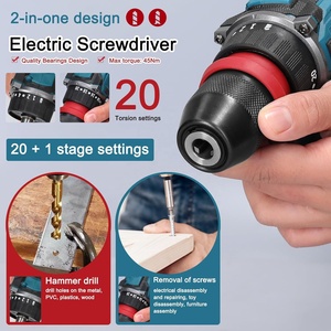Taladro <span class=keywords><strong>Atornillador</strong></span> Eléctrico MARS 18V 2 en 1 de Litio, 45 Nm de Torque, 1500 RPM, 2 Baterías Recargables, Herramienta Eléctrica para el Hogar y Muebles - Product Image 2