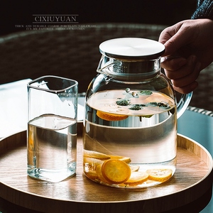 Cold Water Pitcher Glass With Lid Large Capacity Heat Resistant <b>Tea</b> Fruit <b>Infusion</b> Set Party Use - Product Image 5