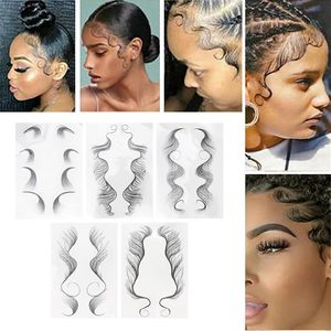 New Design Waterproof Tattoo Hair Edges Long Lasting Hairlines <b>Sticker</b> Custom Baby Hair Hairlines Tattoo <b>Sticker</b> - Product Image 3