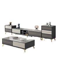 Nouveau design Offre Spéciale support TV et table basse support TV noir salon moderne mdf support TV de style moderne et table centrale