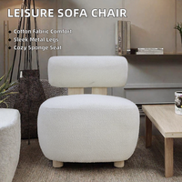 Fauteuil d'appoint moderne en tissu de coton doux, rembourré en éponge, pour salon, chambre et petits espaces