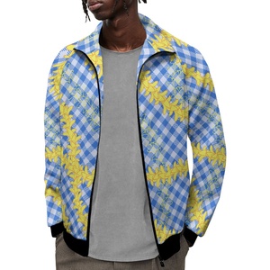 Dropshipping vestiti a basso prezzo basso Moq squisita e resistente Hawaii Palaka giacca felpa Raglan collo alto da uomo - Product Image 1