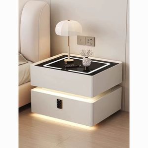 Smart <strong>Bedside</strong> <strong>Table</strong> Floating Light Modern <strong>Minimalist</strong> Wireless Charging Multifunctional Luxury Wooden Bedroom Living Room - Product Image 3