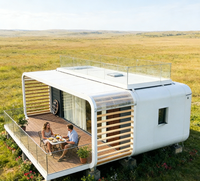 Cabane Apple préfabriquée moderne avec mobilier complet, maisonnette modulaire de luxe pour le glamping, villa de vacances, vente en gros