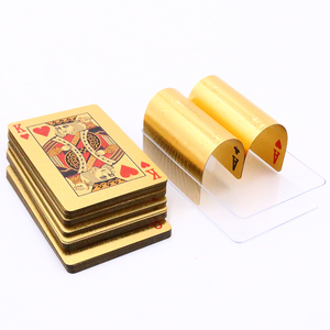Tùy chỉnh in ấn Poker thẻ nhà máy tùy chỉnh không thấm nước 100% nhựa <span class=keywords><strong>PVC</strong></span> vàng lá chơi thẻ - Product Image 1