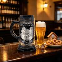 Chope à bière en porcelaine 3D gaufrée Oktoberfest Munich avec couvercle, souvenir décoratif de la fête de la bière allemande, collectionnable, pour vin/bière