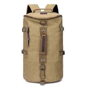 Wholesale Custom Logo Canvas Student Duffle <b>Backpack</b> Unisex Portable Outdoor Travel Bag Zipper Simple Design Leisure <b>Backpack</b> - Product Image 1