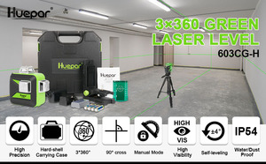 <span class=keywords><strong>HUEPAR</strong></span> <span class=keywords><strong>603CG</strong></span>-H avec étui de transport rigide Laser auto-nivelant Multi mode d'impulsion extérieure 3*360 alignement 12 lignes vert 3D Laser Leve - Product Image 3