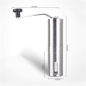 Moulin à café manuel commercial en acier inoxydable, réglages ajustables, meules coniques, capacité 25g, pour usage extérieur, hôtelier et domestique - Product Image 2