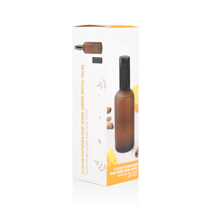 Botellas <span class=keywords><strong>de</strong></span> vidrio espray <span class=keywords><strong>de</strong></span> aceite esencial, color ámbar esmerilado, con tapa <span class=keywords><strong>de</strong></span> pulverizador negro, 30ml, 50ml, <span class=keywords><strong>100ml</strong></span>, caja <span class=keywords><strong>de</strong></span> papel personalizada a juego - Product Image 4