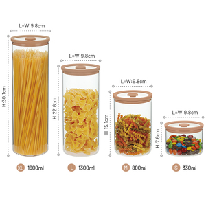 Nhà bếp kín kính cường lực nắp thủy tinh Borosilicate thực phẩm lưu trữ tổ chức container đựng thức ăn lọ đặt - Product Image 5