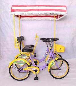 2024 nouveau style <span class=keywords><strong>3</strong></span> <span class=keywords><strong>personnes</strong></span> surrey vélo tandem vélo/vélo à quatre roues pour vélos de location/location de tourisme Surrey vélo à 4 roues - Product Image 3